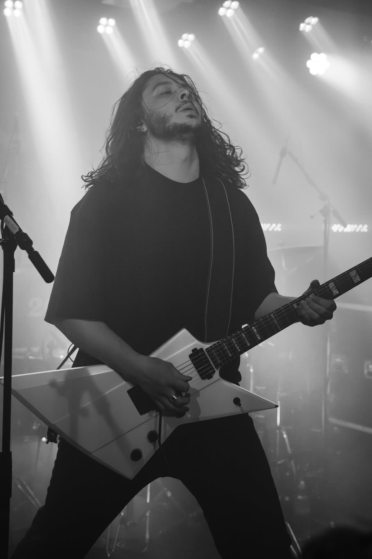 The Overthrone guitarist soloing
